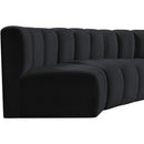 Meridian Arc Black Velvet 6 pc Modular Sectional IMAGE 10