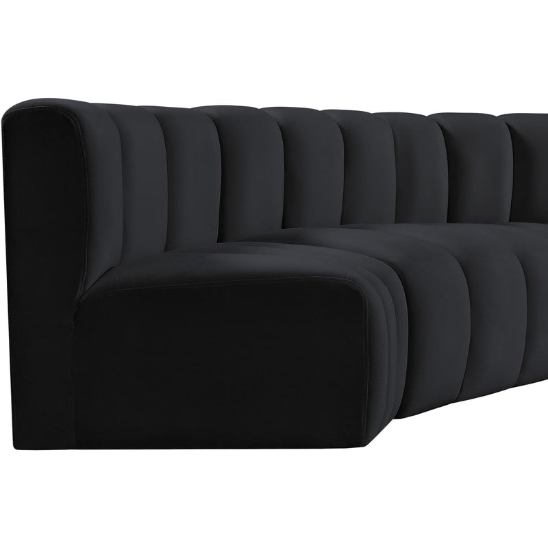 Meridian Arc Black Velvet 6 pc Modular Sectional IMAGE 10