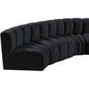 Meridian Arc Black Velvet 6 pc Modular Sectional IMAGE 11