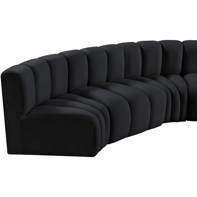 Meridian Arc Black Velvet 6 pc Modular Sectional IMAGE 11