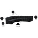 Meridian Arc Black Velvet 6 pc Modular Sectional IMAGE 13
