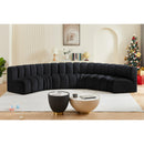 Meridian Arc Black Velvet 6 pc Modular Sectional IMAGE 2