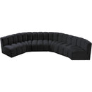 Meridian Arc Black Velvet 6 pc Modular Sectional IMAGE 4