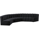 Meridian Arc Black Velvet 6 pc Modular Sectional IMAGE 5