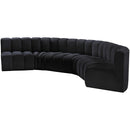 Meridian Arc Black Velvet 6 pc Modular Sectional IMAGE 6