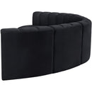 Meridian Arc Black Velvet 6 pc Modular Sectional IMAGE 7