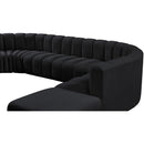 Meridian Arc Black Velvet 6 pc Modular Sectional IMAGE 10
