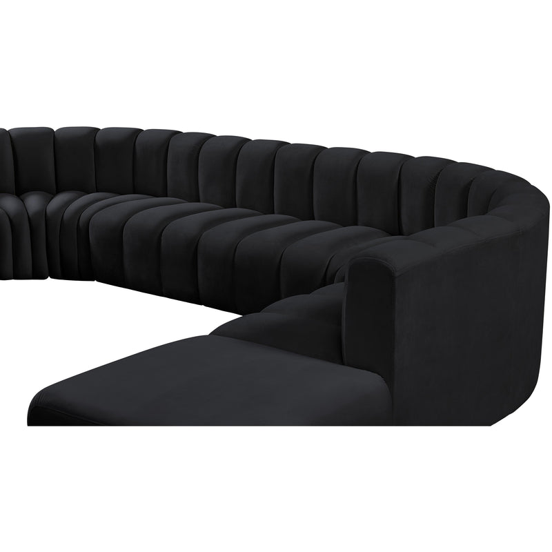 Meridian Arc Black Velvet 6 pc Modular Sectional IMAGE 10