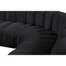 Meridian Arc Black Velvet 6 pc Modular Sectional IMAGE 11