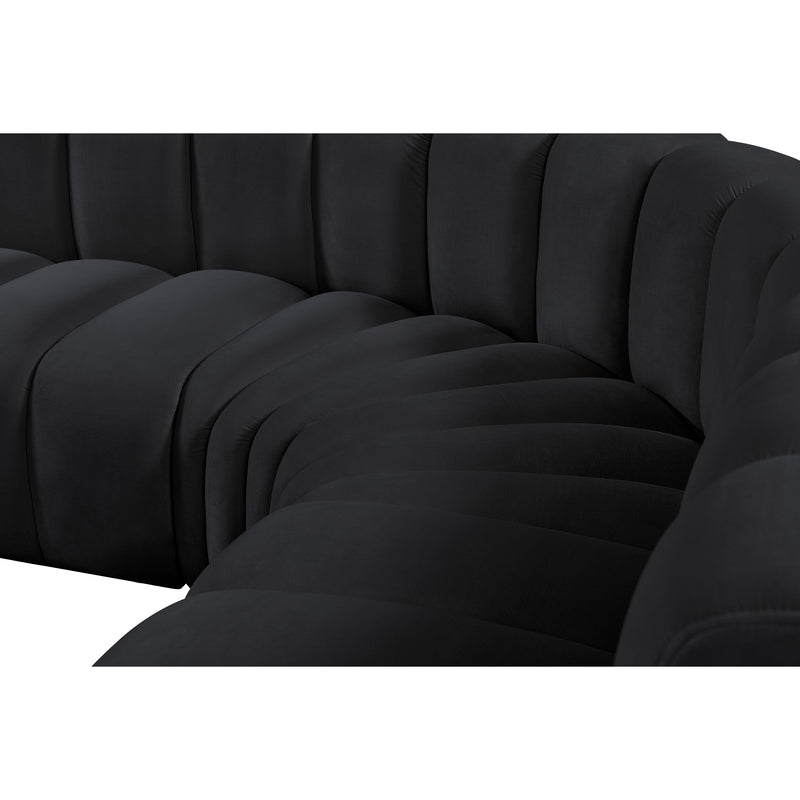 Meridian Arc Black Velvet 6 pc Modular Sectional IMAGE 11