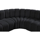 Meridian Arc Black Velvet 6 pc Modular Sectional IMAGE 12