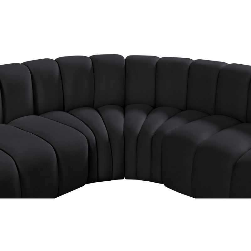 Meridian Arc Black Velvet 6 pc Modular Sectional IMAGE 12