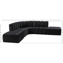 Meridian Arc Black Velvet 6 pc Modular Sectional IMAGE 13