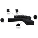 Meridian Arc Black Velvet 6 pc Modular Sectional IMAGE 14
