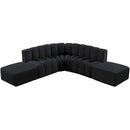 Meridian Arc Black Velvet 6 pc Modular Sectional IMAGE 4
