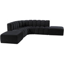 Meridian Arc Black Velvet 6 pc Modular Sectional IMAGE 5