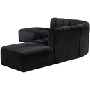 Meridian Arc Black Velvet 6 pc Modular Sectional IMAGE 6
