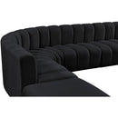 Meridian Arc Black Velvet 6 pc Modular Sectional IMAGE 8