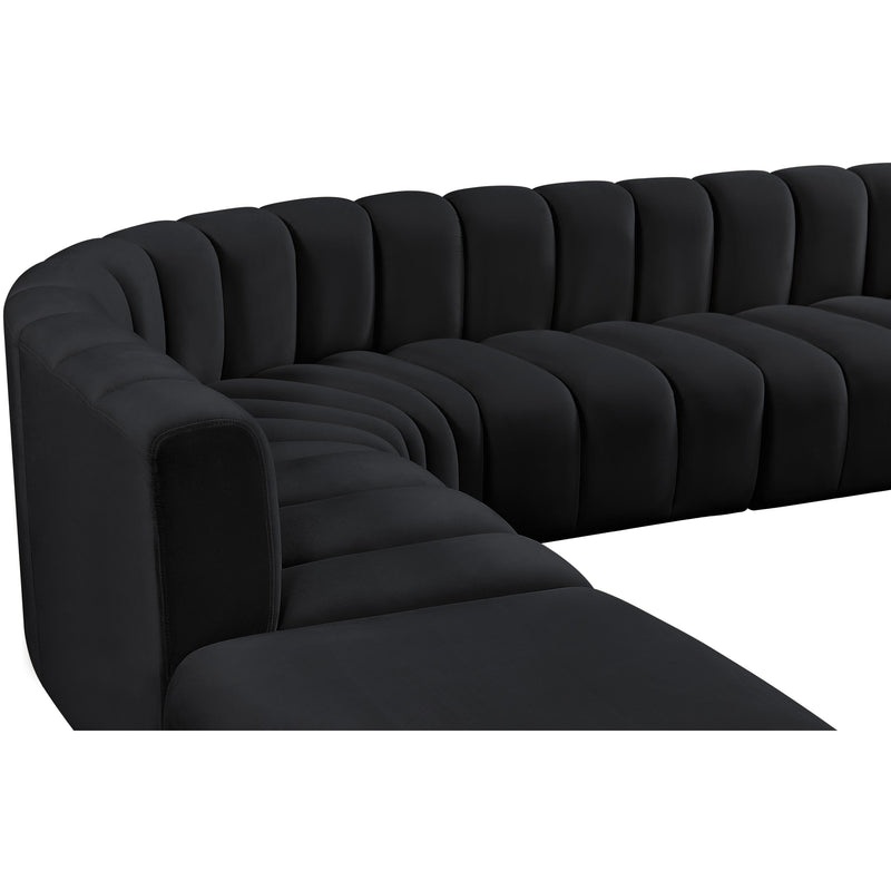 Meridian Arc Black Velvet 6 pc Modular Sectional IMAGE 8