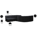 Meridian Arc Black Velvet 6 pc Modular Sectional IMAGE 11