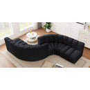Meridian Arc Black Velvet 6 pc Modular Sectional IMAGE 2