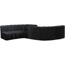 Meridian Arc Black Velvet 6 pc Modular Sectional IMAGE 3