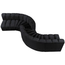 Meridian Arc Black Velvet 6 pc Modular Sectional IMAGE 4