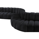 Meridian Arc Black Velvet 6 pc Modular Sectional IMAGE 8