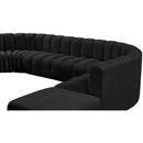 Meridian Arc Black Velvet 7 pc Modular Sectional IMAGE 10