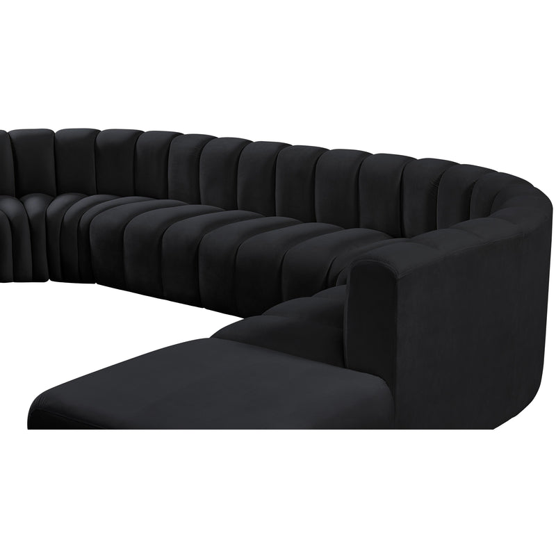 Meridian Arc Black Velvet 7 pc Modular Sectional IMAGE 10