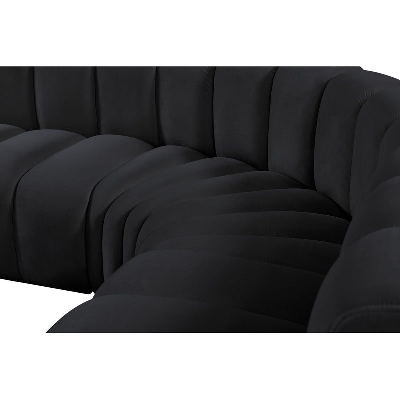 Meridian Arc Black Velvet 7 pc Modular Sectional IMAGE 11