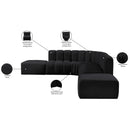 Meridian Arc Black Velvet 7 pc Modular Sectional IMAGE 14