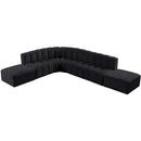 Meridian Arc Black Velvet 7 pc Modular Sectional IMAGE 4