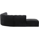 Meridian Arc Black Velvet 7 pc Modular Sectional IMAGE 5