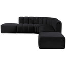 Meridian Arc Black Velvet 7 pc Modular Sectional IMAGE 6