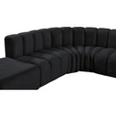 Meridian Arc Black Velvet 7 pc Modular Sectional IMAGE 7