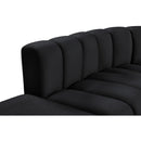 Meridian Arc Black Velvet 7 pc Modular Sectional IMAGE 9