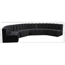 Meridian Arc Black Velvet 7 pc Modular Sectional IMAGE 14