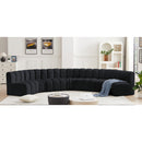 Meridian Arc Black Velvet 7 pc Modular Sectional IMAGE 2