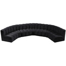 Meridian Arc Black Velvet 7 pc Modular Sectional IMAGE 4