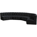 Meridian Arc Black Velvet 7 pc Modular Sectional IMAGE 6