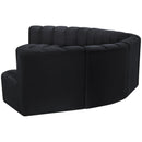 Meridian Arc Black Velvet 7 pc Modular Sectional IMAGE 7
