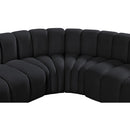 Meridian Arc Black Velvet 7 pc Modular Sectional IMAGE 9