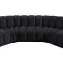 Meridian Arc Black Velvet 7 pc Modular Sectional IMAGE 12