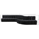 Meridian Arc Black Velvet 7 pc Modular Sectional IMAGE 16