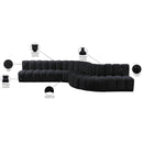 Meridian Arc Black Velvet 7 pc Modular Sectional IMAGE 17