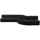 Meridian Arc Black Velvet 7 pc Modular Sectional IMAGE 7