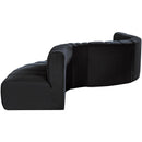 Meridian Arc Black Velvet 7 pc Modular Sectional IMAGE 8