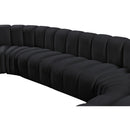 Meridian Arc Black Velvet 8 pc Modular Sectional IMAGE 10