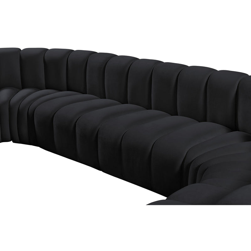 Meridian Arc Black Velvet 8 pc Modular Sectional IMAGE 10